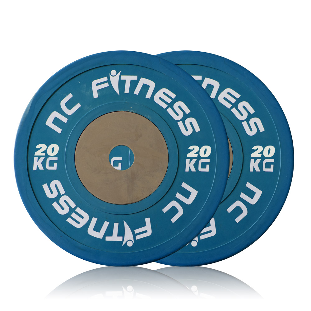 Premium Colour Bumper Plate 20kg PAIR in BLUE