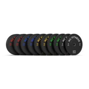 Black Rubber Bumper Plates with coloured branding