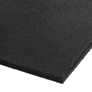 Commercial Rubber Gym Mat - Black 1m x 1m x 15mm