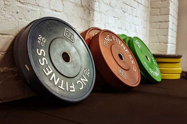 weight plates and barbells