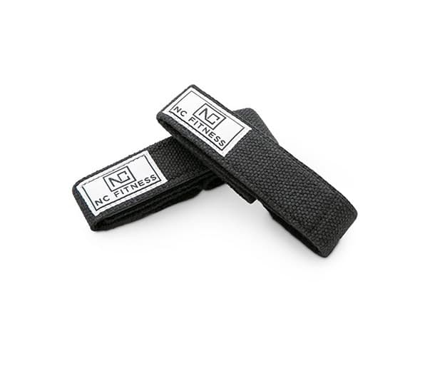 Dead Lift Wrist Support Straps in Black with black and white NC logo