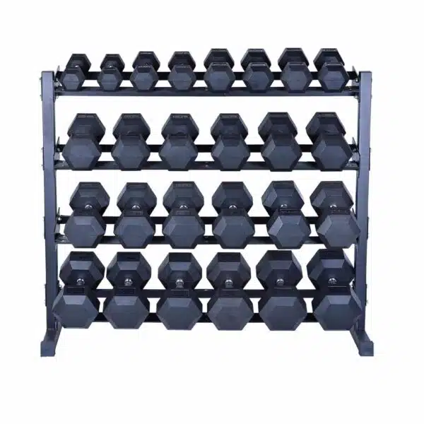 5-35 KG Rubber Hex Dumbbell Set With Stand - Dumbbell Packages