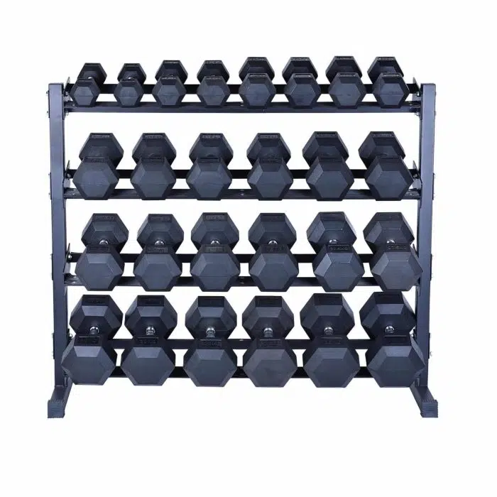 5-35 KG Rubber Hex Dumbbell Set With Stand Dumbbells NC Fitness 5-35 KG Rubber Hex Dumbbell Set With Stand