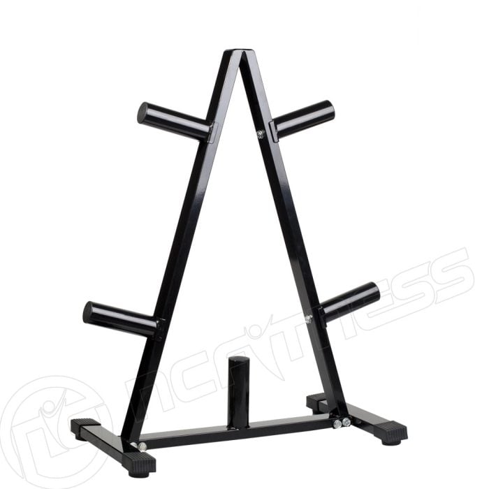 Weight Plate Storage Tree Small Home Gym Equipment NC Fitness Small Black Olympic Weight Plate Tree