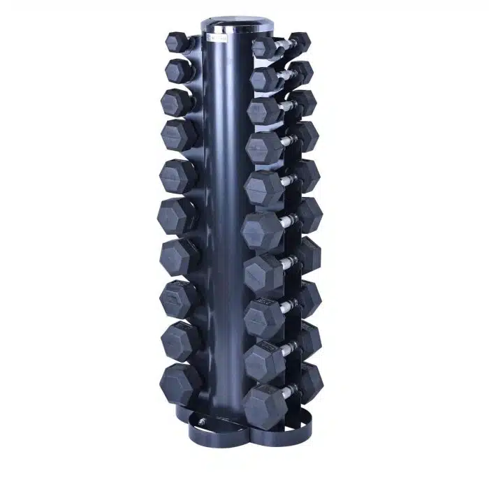 Rubber Hex Dumbbell 1-10 Kg Set including all Black stand Dumbbell Packages NC Fitness Rubber Hex Dumbbell 1-10 Kg Set including all Black stand