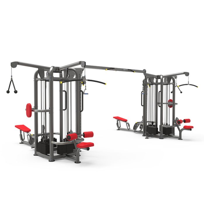 8 Station Multi Gym Machine – Cables and Pulldown Power Racks Dual NC Fitness home gym station