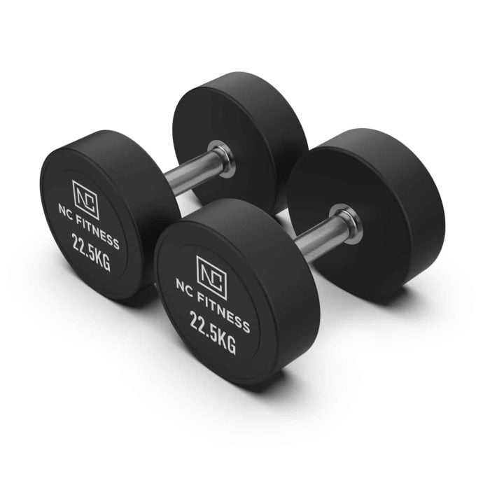 PU Dumbbells Pair 22.5kg Commercial PU Dumbbells NC Fitness PU Dumbbells Pair