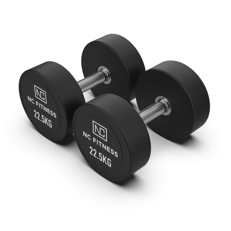 PU Dumbbells Pair 22.5kg Commercial PU Dumbbells NC Fitness PU Dumbbells Pair