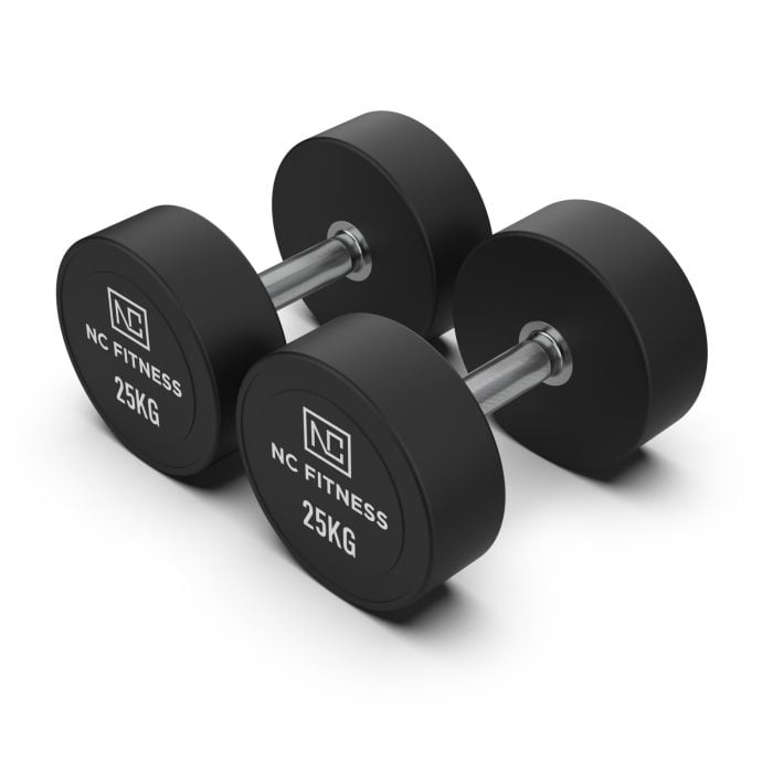 PU Dumbbells Pair 25kg Commercial PU Dumbbells NC Fitness PU Dumbbells Pair