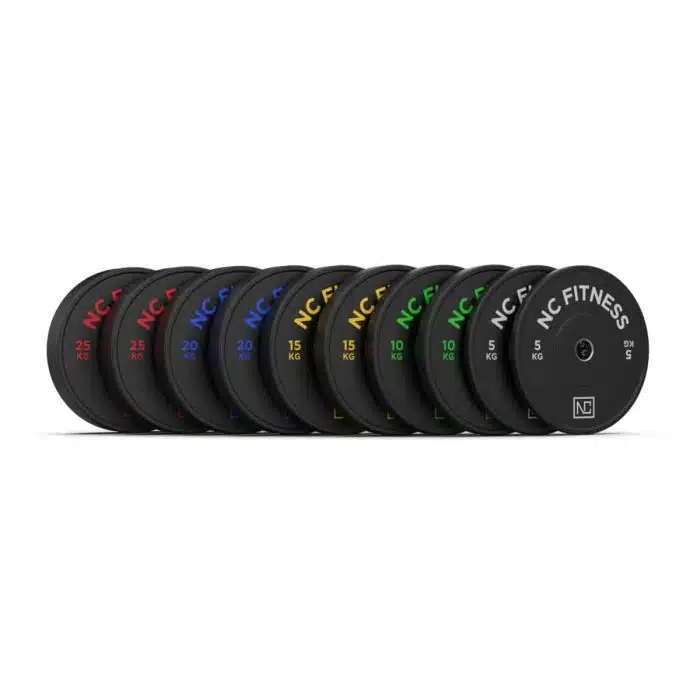 Black Rubber Bumper Plates with coloured branding