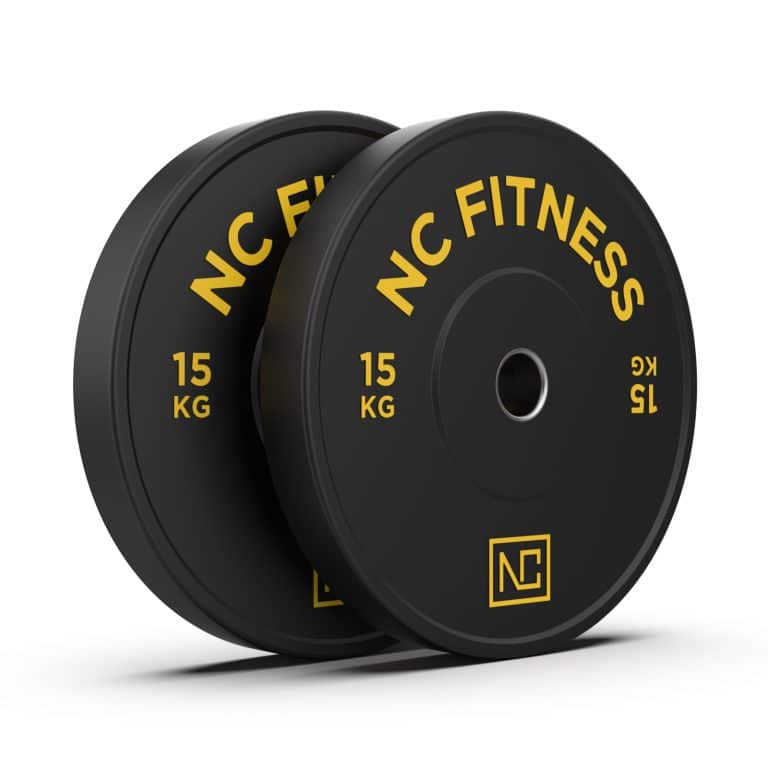 Bumper Plate 2 X 15kg Black Rubber with Colour Print Black Bumper Plates NC Fitness Bumper Plate 2 X 15kg Black Rubber with Colour Print