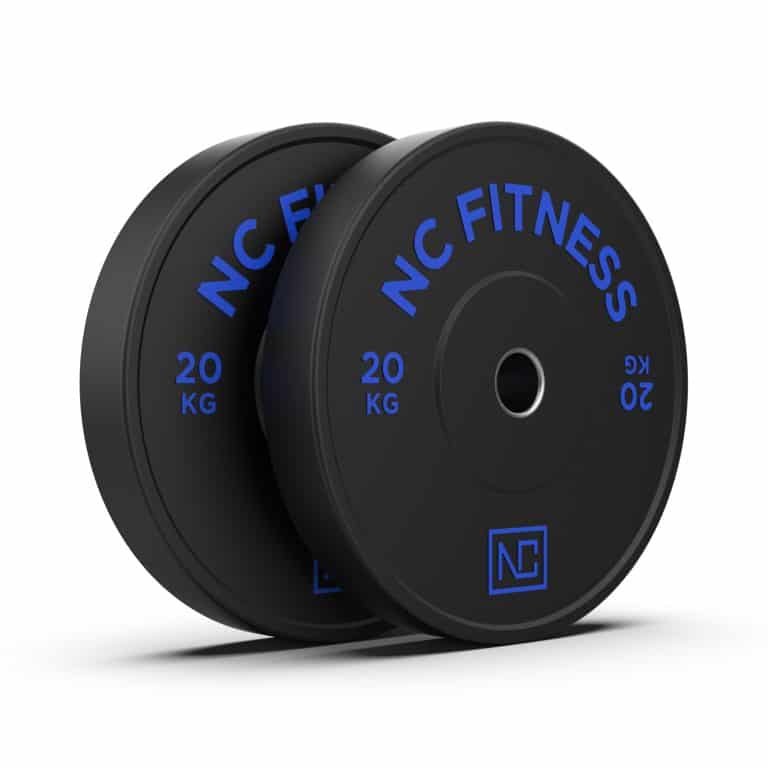 Bumper Plate 2 X 20kg Black Rubber with Colour Print Black Bumper Plates NC Fitness Bumper Plate 2 X 20kg Black Rubber with Colour Print