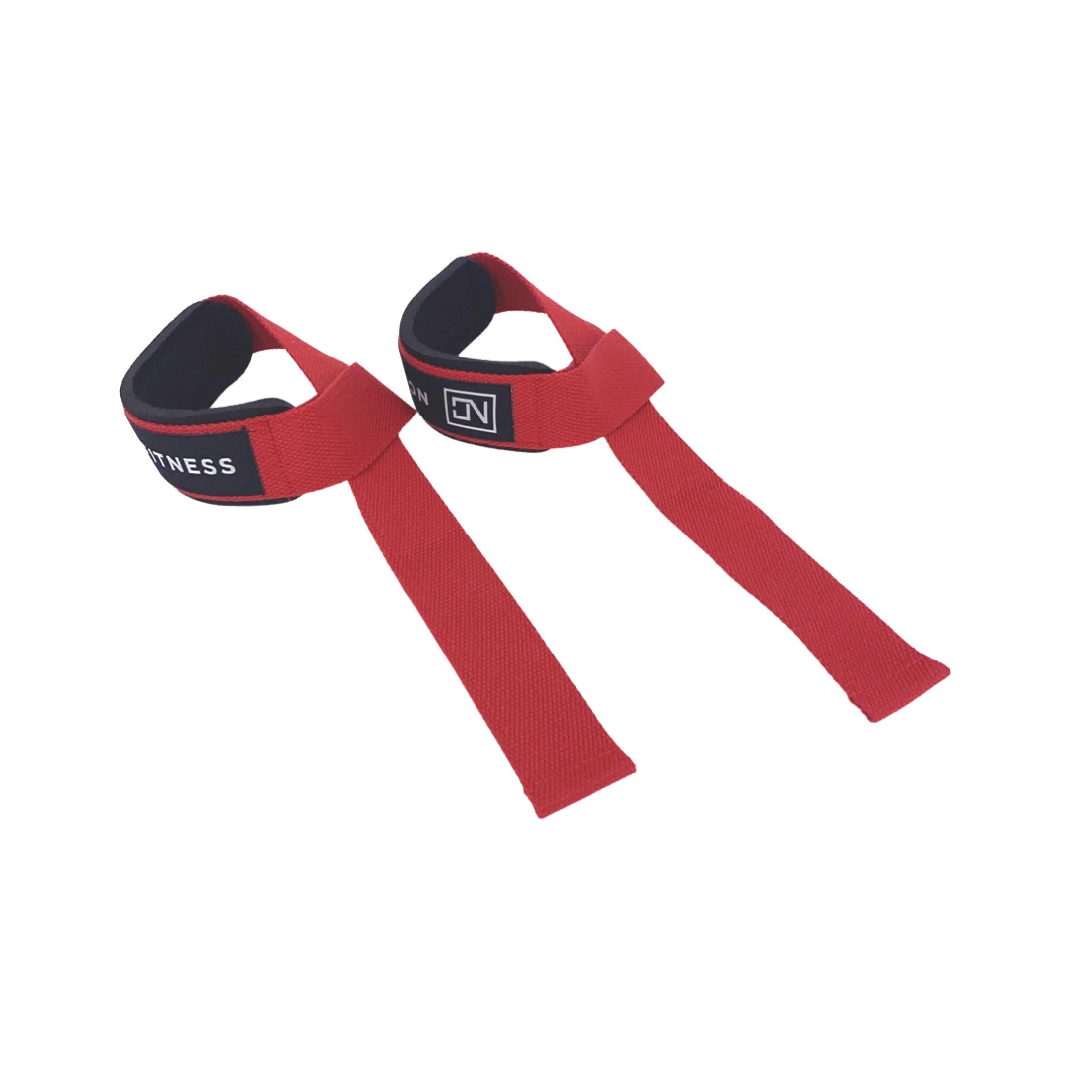 Deadlift Straps in Red - Weightlifting Straps - NC Fitness