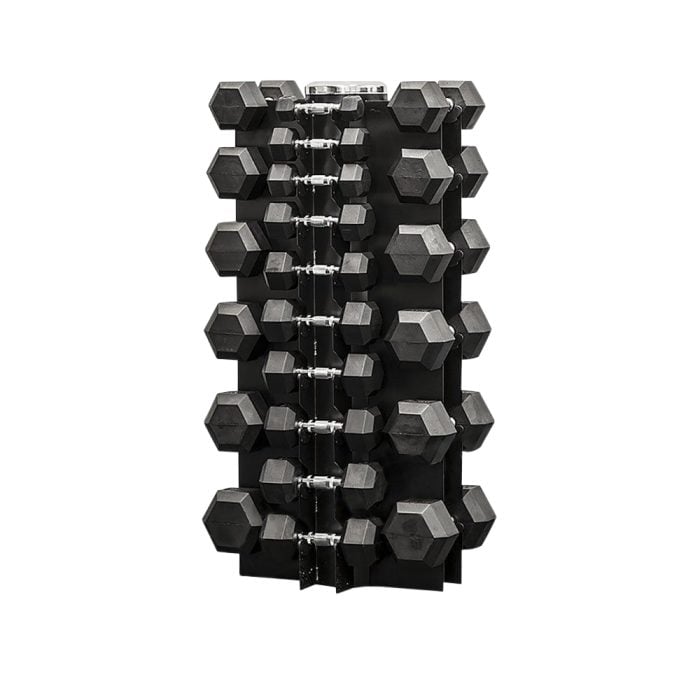Rubber Hex Dumbbell Rack 1-25kg