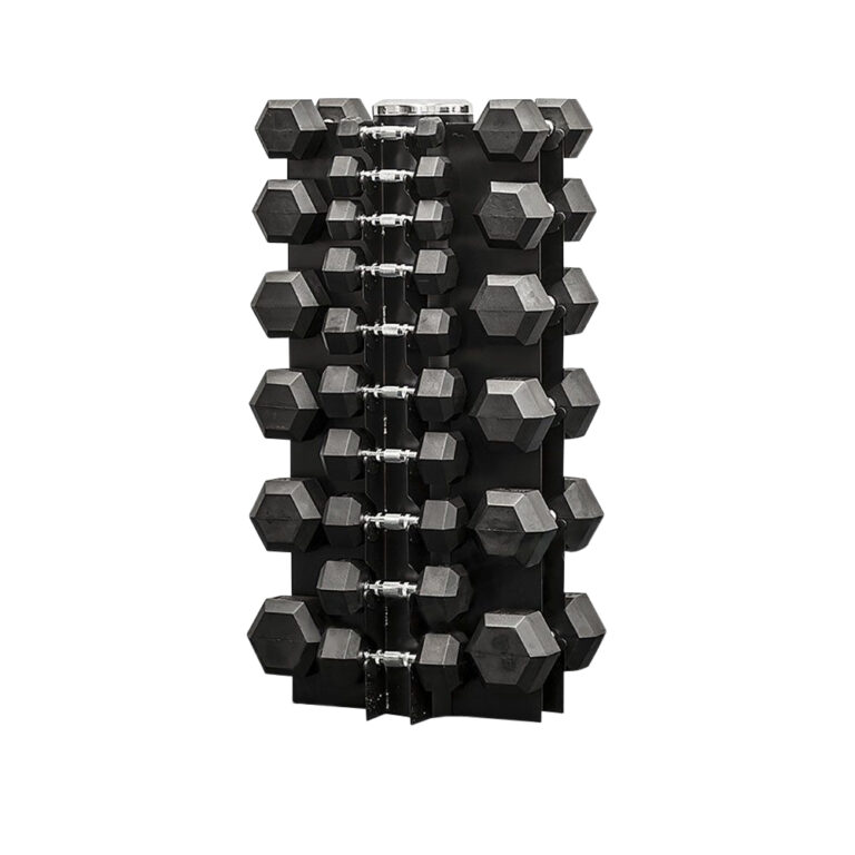 Rubber Hex Dumbbell 1-25Kg Set Including Stand Dumbbell Packages NC Fitness Rubber Hex Dumbbell Rack 1-25kg