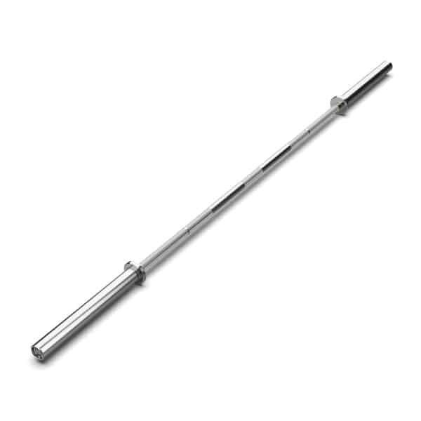 Full length perspective of NC Fitness 20Kg Hard Chrome Olympic Power Bar