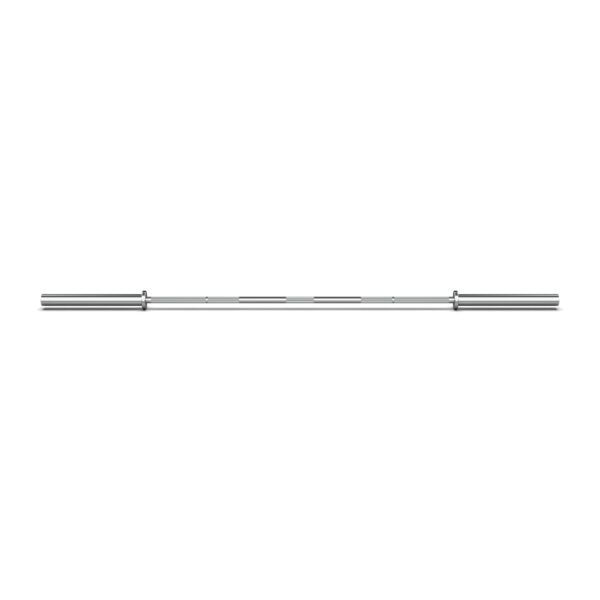 Full length perspective of NC Fitness 20Kg Hard Chrome Olympic Power Bar