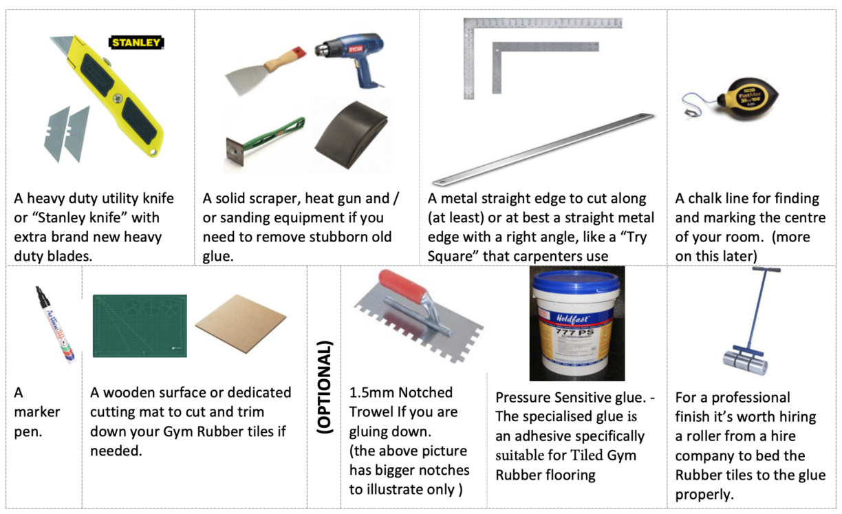 Gym Flooring Tools
