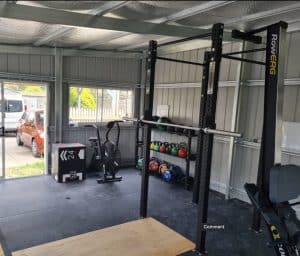 Power rack with bamboo platform and Olympic barbell Melbourne