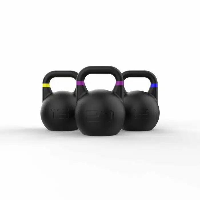 Competition Kettlebell Set in 12Kg, 16Kg, 20Kg Kettlebell Packages NC Fitness 8 Kettlebell Competition Set in Black 12Kg, 16Kg, 20Kg